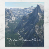 Aussicht vom Glacier Point auf den Yosemite Nation Weinetikett (Einzelnes Label)