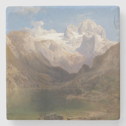 Aussicht vom Gosauer See zum Dachstein Steinuntersetzer (Vorderseite)
