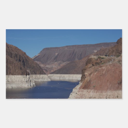 Aussicht vom Hoover-Staudamm 2016 Rechteckiger Aufkleber (Vorderseite)