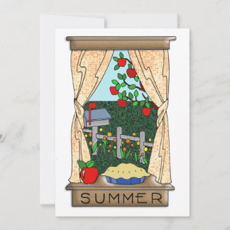 Aussicht vom Küchenfenster im Sommer Einladung