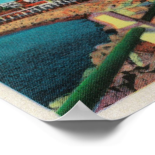 Aussicht vom Regenbogen-Pier, langer Strand Poster (Ecke)