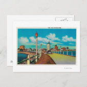 Aussicht vom Regenbogen-Pier, langer Strand Postkarte (Vorne/Hinten)