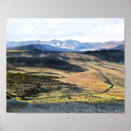 Aussicht vom Vulkan Hverfjall, Island Poster