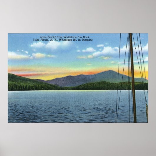 Aussicht vom Whiteface Inn Dock auf den See Poster (Vorne)