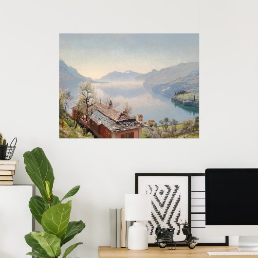 Aussicht von Bellagio auf den Comer See - 1920 | V Poster (Heimbüro)