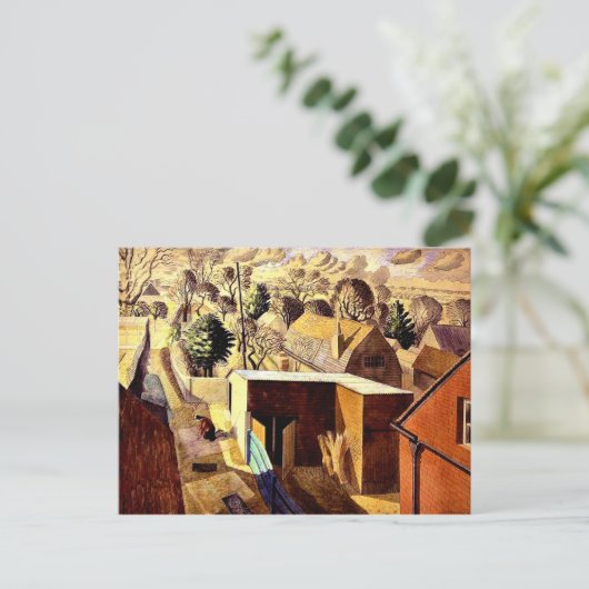 Aussicht von Brick House, Great Bardfield, Fine Ar Postkarte (Stehend Vorderseite)