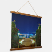 Aussicht von den Bahá’í Terrassen des Arc. Wandteppich Mit Holzrahmen (Gewinkelt)