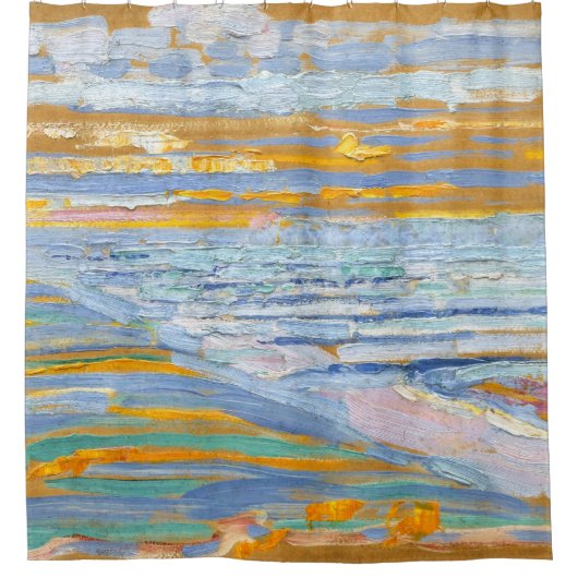 Aussicht von den Dünen mit Strand - Piet Mondrian Duschvorhang (Vorderseite)