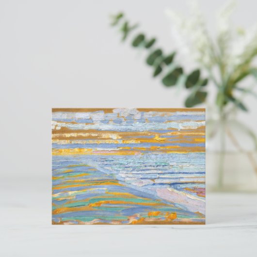 Aussicht von den Dünen mit Strand von Piet Mondria Postkarte (Stehend Vorderseite)