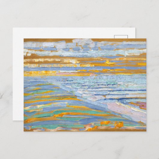 Aussicht von den Dünen mit Strand von Piet Mondria Postkarte (Vorne/Hinten)