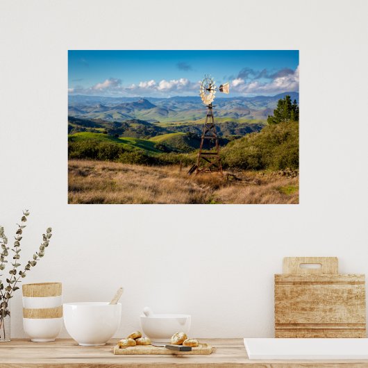 Aussicht von der Bergspitze aus Poster (Küche)