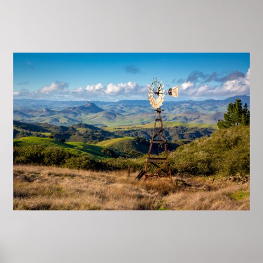 Aussicht von der Bergspitze aus Poster (Vorne)