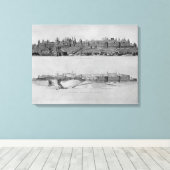 Aussicht von der Westseite auf Carcassonne Leinwanddruck (Insitu (Holzboden))