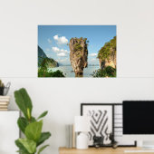 Aussicht von Hügel auf Ko Tapu Island in Thailand Poster (Heimbüro)