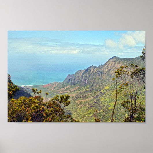 Aussicht von Kalalau Lookout, Kauai, Hawaii Poster (Vorne)