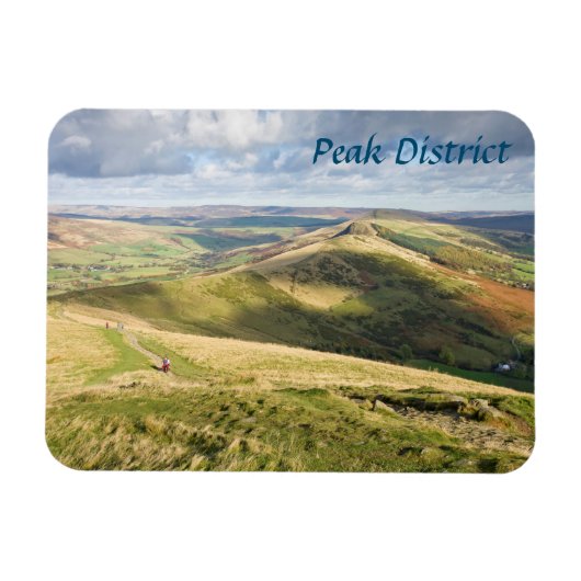 Aussicht von Mam Tor, Souvenir-Foto Peak District Magnet (Horizontal)