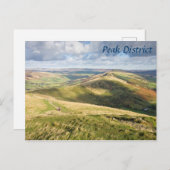 Aussicht von Mam Tor, Souvenir-Foto Peak District Postkarte (Vorne/Hinten)