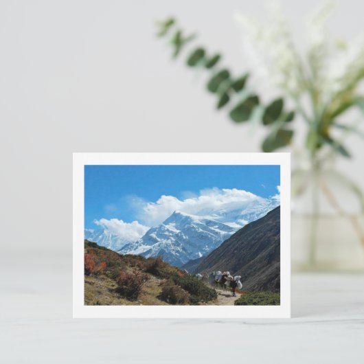 Aussicht von Nepal auf dem Weg zum Berg EVEREST Postkarte (Stehend Vorderseite)
