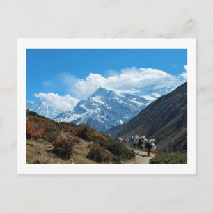 Aussicht von Nepal auf dem Weg zum Berg EVEREST Postkarte