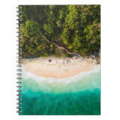 Aussicht von oben, atemberaubende Luftaufnahme von Notizblock (Vorderseite)