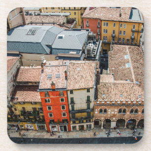 Aussicht von oben auf die bunten Fassaden der Gebä Getränkeuntersetzer