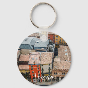 Aussicht von oben auf die bunten Fassaden der Gebä Schlüsselanhänger