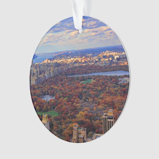 Aussicht von oben: Herbst im Central Park 01 Ornament (Vorderseite)