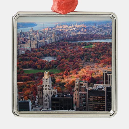 Aussicht von oben: Herbst im Central Park 01 Silbernes Ornament (Vorne)