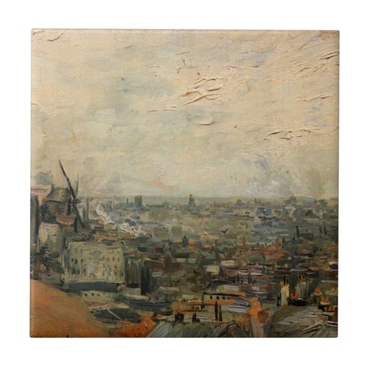 Aussicht von Paris aus Montmartre von Vincent van Fliese (Vorderseite)