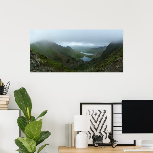 Aussicht von Snowdon - Panorama Poster (Heimbüro)