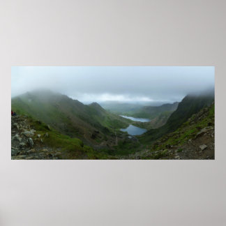 Aussicht von Snowdon - Panorama Poster