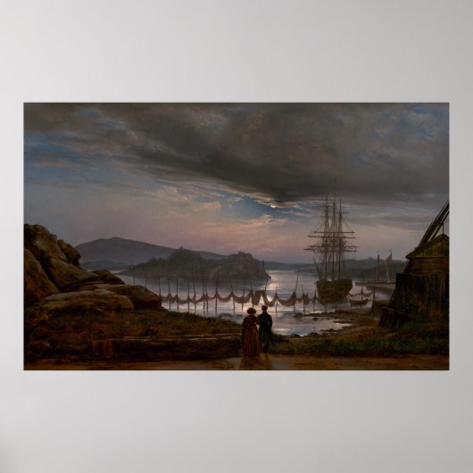 Aussicht von Vaekero bei Christiania von J.C. Dahl Poster (Vorne)