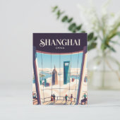 Aussichtsplattform Shanghai Tower China Postkarte (Stehend Vorderseite)