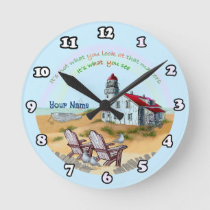 Aussichtspunkt Leuchtturm-Uhr Runde Wanduhr