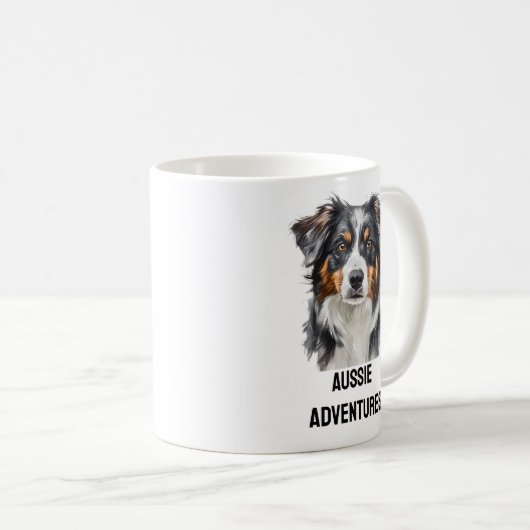 Aussie Adventures - Australian Shepherd Tasse (VorderseiteRechts)