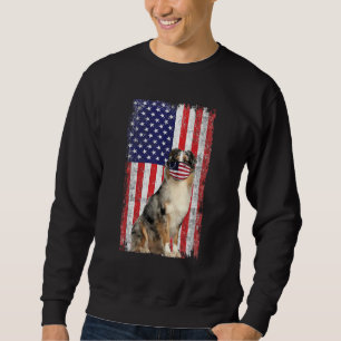 Aussie American Flag Hund trägt Gesichtsmaske 4. J Sweatshirt