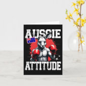 Aussie Attitude Funny Kangaroo Boxing Australia Bo Karte (Gelbe Blume)