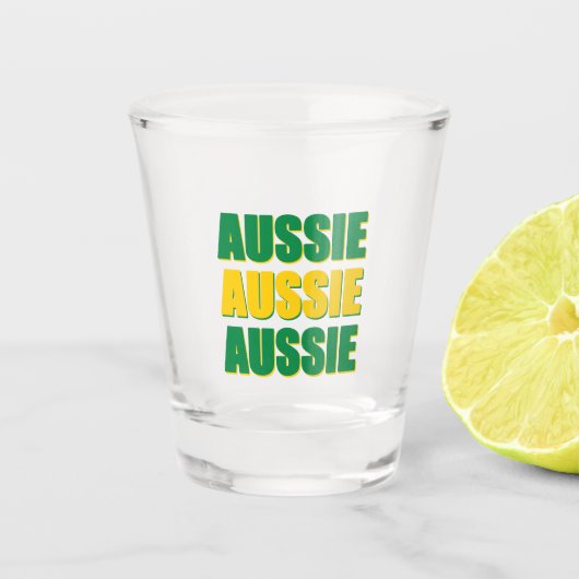 Aussie Aussie Aussie Schnapsglas (Vorderseite)