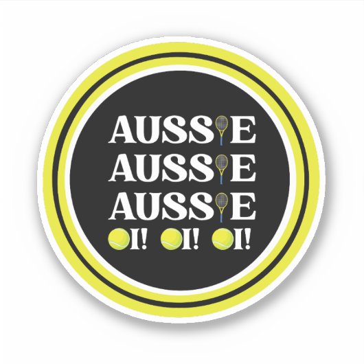 Aussie Aussie Aussie Tennis Sticker (Vorderseite)