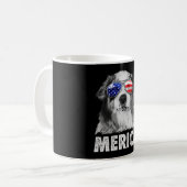 Aussie australian shepherd 4. Juli Merica Kaffeetasse (Vorderseite Links)