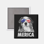 Aussie australian shepherd 4. Juli Merica Magnet (Vorderseite/Rückseite)
