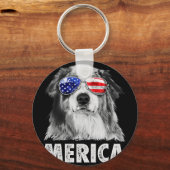 Aussie australian shepherd 4. Juli Merica Schlüsselanhänger (Vorderseite)