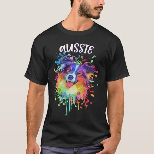 Aussie Australian Shepherd Australian Shepard Hum T-Shirt (Vorderseite)