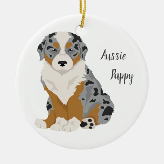 Aussie, Australian Shepherd Christmas Ornament (Vorne)
