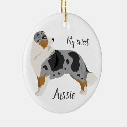 Aussie, Australian Shepherd Christmas Ornament (Rechts)