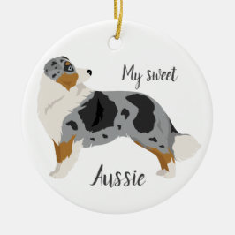Aussie, Australian Shepherd Christmas Ornament