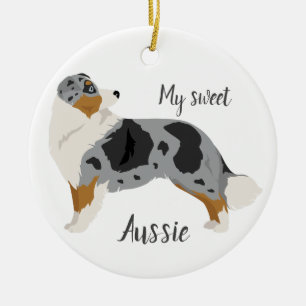 Aussie, Australian Shepherd Christmas Ornament
