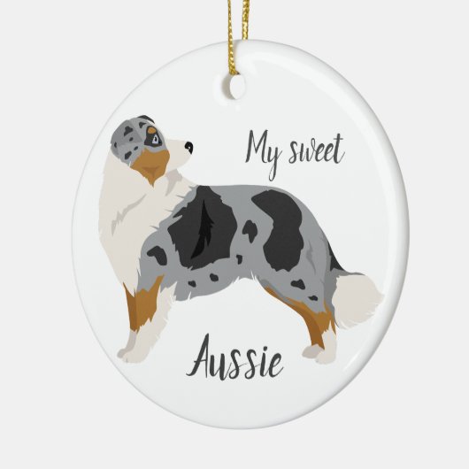 Aussie, Australian Shepherd Christmas Ornament (Links)