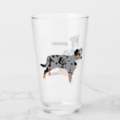 Aussie Australian Shepherd Dog Personalisiert Glas (Rückseite)