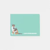Aussie Australian Shepherd Dog Personalisiert Post-it Klebezettel (Vorderseite)